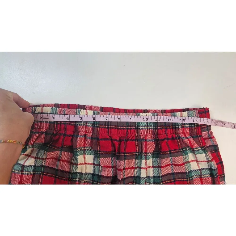 Hanna Andersson M elastic waist Christmas flannel pajama shorts 4